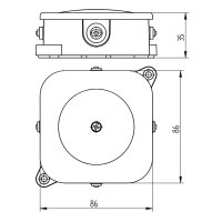 Verteilerdose | 4-fach | 400V | 86x86x35mm | IP42
