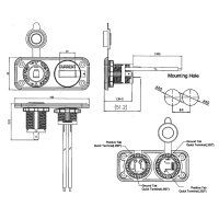 Strompanel | Bordstromsteckdose & DC-Amperemeter | 12-24V | 20A