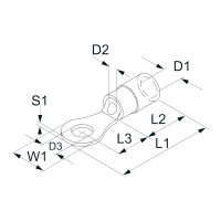 Ringkabelschuh | 1,5–2,5mm² | M6 | isoliert (PVC) | blau