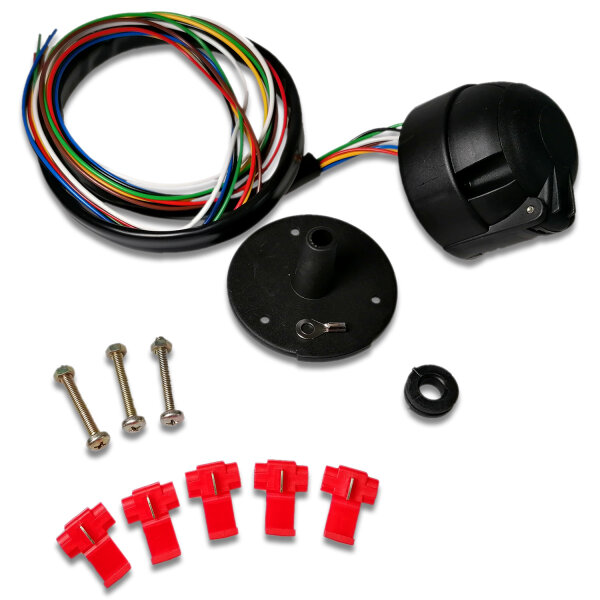 Anhängersteckdosen Satz | 7-polig | 1,5 Meter vormontierter Kabelsatz