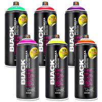 Montana Cans BLACK Infra - Full Set 6x400ml inkl. Cap Pack