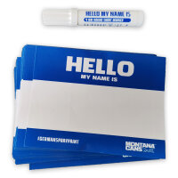 Stickerpack Montana Cans "Hello My Name Is" | Blau | 100 Stk + Marker