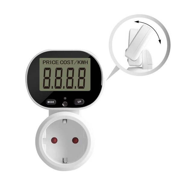 Stromzähler Steckdose | Schuko | 230V | 16A | Dual Tarif Modus | 50Hz