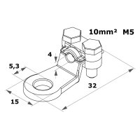 Ringkabelschuh schraubbar 10mm² M5 vernickelt | Impulse Innovation