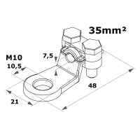 Ringkabelschuh schraubbar 35mm² M10 vernickelt | Impulse Innovation