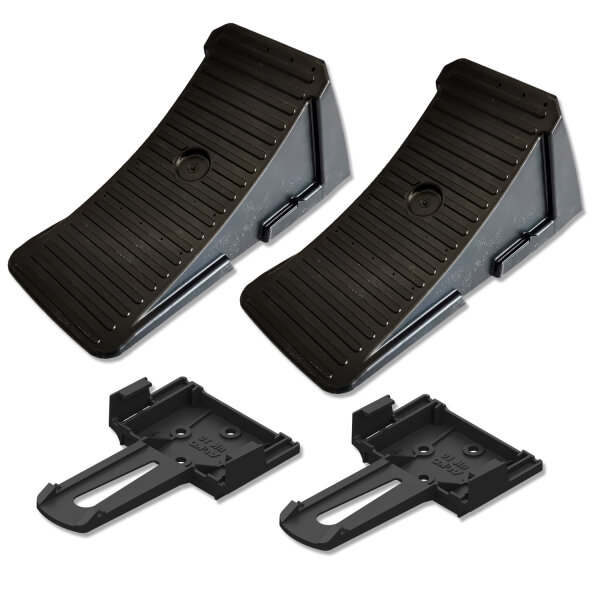 Unterlegkeil Satz | AL-KO UK10 K-2 | Schwarz | 2 Stück | inkl. Halter | 800kg