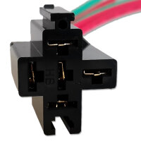 Relaissockel 5-polig für KFZ Mini Relais | 40A | 120mm Kabel | 6,3mm