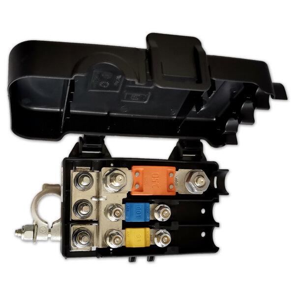 Batteriepolklemme mit 3-fach Sicherungshalter | MEGA MIDI | MTA CDB