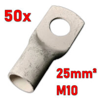 50x Rohrkabelschuh 25mm² M10 verzinnt | MTA TUBOLAR
