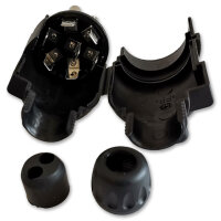 Anhängerstecker Aspöck | 7-polig | 12V | 16A | Flachstecker | Doppeltülle
