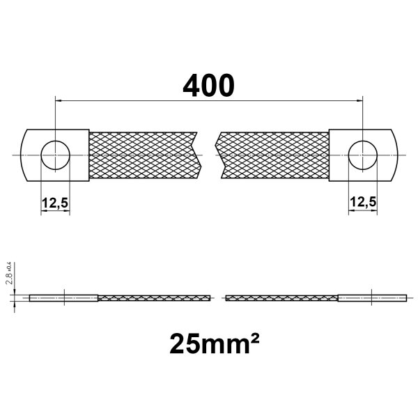 MTA Karosseriemasseband 400mm, 25mm²