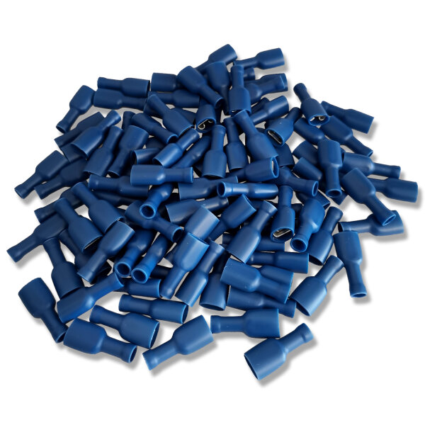 Flachsteckhülse F630 isoliert | Blau | 6,3mm | 1-2,5mm² | 100 Stück