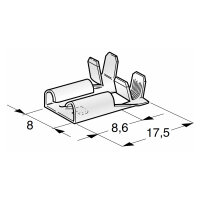 Flachsteckhülse 8mm 1-2,5mm² Fahne 90° mit Rastnase | MTA F800 FLAG