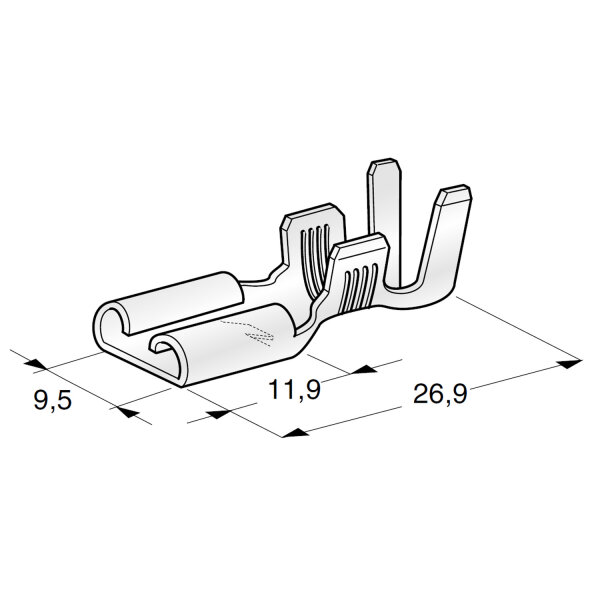 MTA Flachsteckhülse F950 mit Rastung für 6-10mm² Kabel