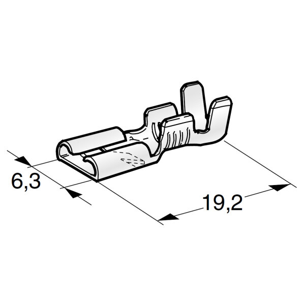 Flachsteckhülse 6,3mm 1-2,5mm² unisoliert mit Rastnase | MTA F630