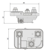 MTA MegaVAL Sicherungshalter / Verteiler CBA J81 L4 auf Batteriepolklemme positiv (+)