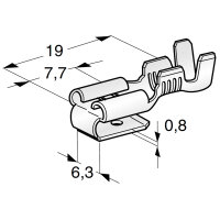 Flachsteckhülse 6,3mm 0,8-2,5mm² unisoliert mit...