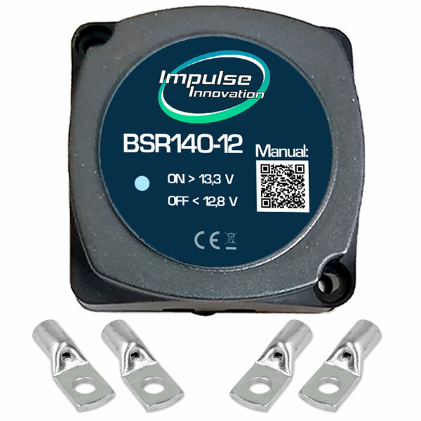 Trennrelais 12V Zweitbatterie Wohnmobil 140A mit Kabelschuhen 10-25mm²