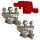 Batteriepolklemme MTA M686DX | 3-fach | M6 M8 M6 | Paar | mit Abdeckung