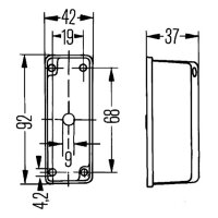 Umrissleuchte | HELLA 2XS 005.020-001 | 12-24V | Rot/Weiß
