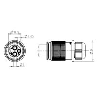 Anhängerstecker | 3-polig | 6-24V | 25A | Kontaktbuchsen