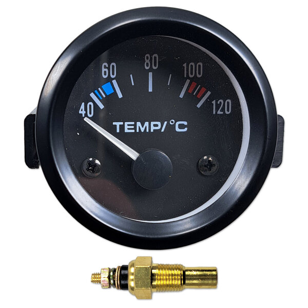 Wassertemperaturanzeige mit Sensor | Analog | 12V | 40-120°C | Ø52mm