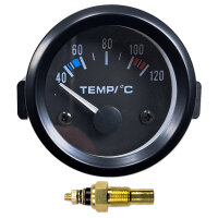 Wassertemperaturanzeige mit Sensor | Analog | 12V | 40-120°C | Ø52mm