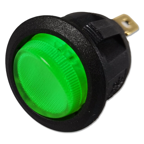 Wippschalter | 12V | 20A | Grün | Rund | beleuchtet | Ø20,2mm