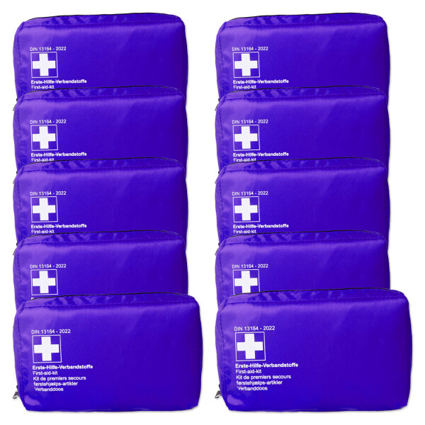 KFZ-Verbandtasche | kompakt | DIN 13164:2022 | Blau | 10 Stück