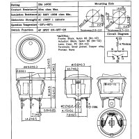 Wippschalter | 3 Positionen | LED Rot/Gelb | 12V | 20A | Ø20,2mm