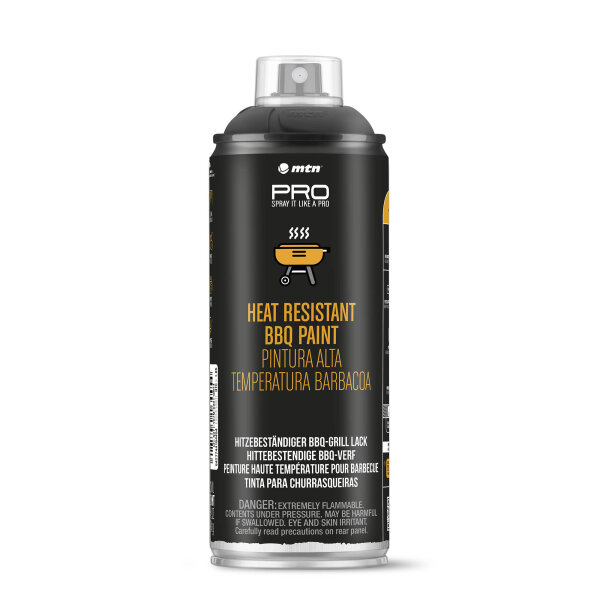 Sprühlack | MTN PRO | Hitzebeständiger BBQ Grill Lack | Schwarz | 400ml