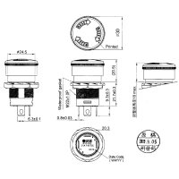 NOT-AUS Schalter 12V 24V beleuchtet 21A 10A M22 IP56 Drehentriegelung
