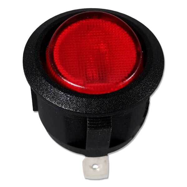 Wippschalter | 12V | 20A | Rot | Rund | beleuchtet | Ø20,2mm