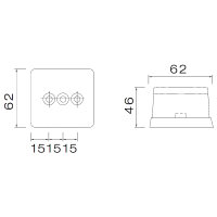Positionsleuchte | Aspöck Squarepoint | 12V | Rot/Weiß