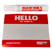 Stickerpack Montana Cans "Hello My Name Is" | Rot | 100 Stk + Marker