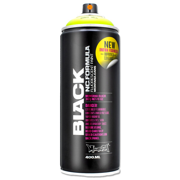 Sprühlack Montana BLACK | Fluoreszierend | Infra Yellow | 400ml