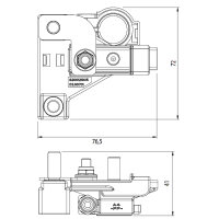 Batteriepolklemme | MTA CBA X73 | integrierter MegaVAL Sicherungshalter | 32V | 250A | positiv