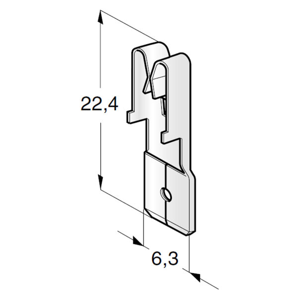 Flachstecker 6,3mm für Sicherungshalter unisoliert | MTA UNI F630