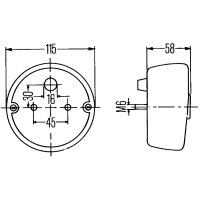 Rückleuchten Set | HELLA 2SE 001 685-201 | 12-24V | Rund | Tüllenanschluss