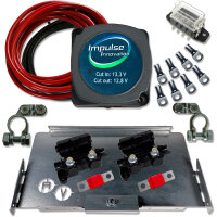 BSR140-12 Automatik Trennrelais 12V Zweitbatterieset mit 6m Kabelsatz 10mm² ECu & Batteriehalter für Vivaro, Traveller, Expert, Proace, Jumpy