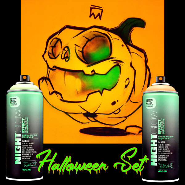 Montana Cans NIGHTGLOW Halloween Pack Grün und Orange 2x400ml