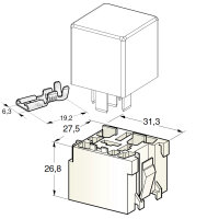 Mini Relaissockel Satz MTA | 5-polig | weiß | inkl. Flachsteckhülsen 6,3mm