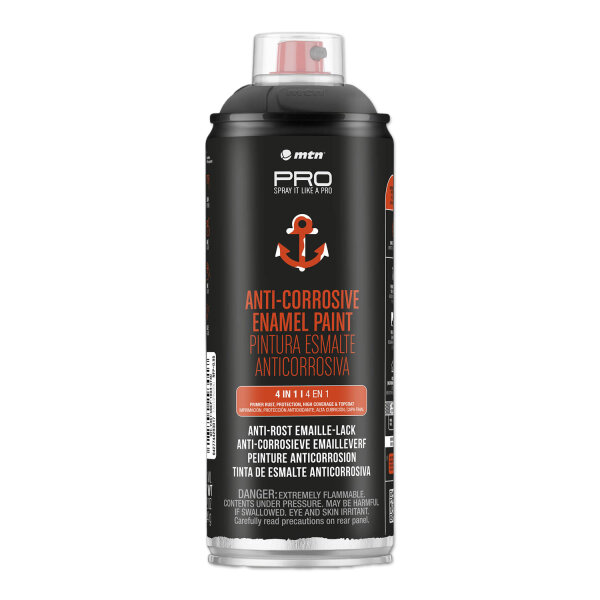 MTN PRO Anti Rost Emaille Lack - Schwarz, glänzend 400ml