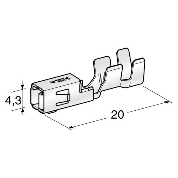 MTA Flachsteckhülse F280WP für 2,5-4mm² Kabel