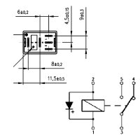 WEHRLE Mikro Relais, Wechsler, 5-polig, 12V, 15A / 25A, mit Diode