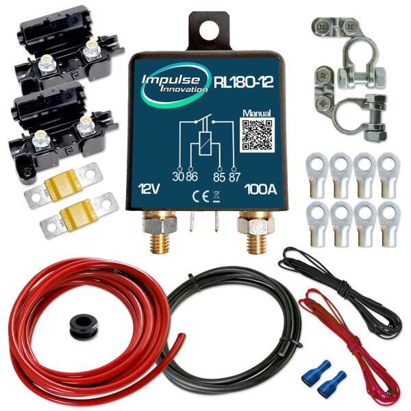 Zweitbatterieset | RL180-12 | Trennrelais 12V | 6m 16mm² Kabel