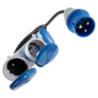 CEE Adapter 16A 230V auf 3x Typ E Steckdosen Verteiler IP44 1,5-20