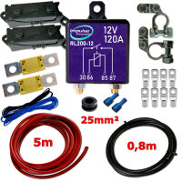 Zweitbatterieset | RL200-12-D | Trennrelais 12V 200A | 6m...