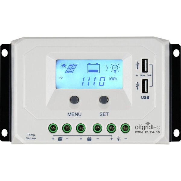 Solar Laderegler Offgridtec PWM Pro | 12-24V | 30A | USB-Typ-A