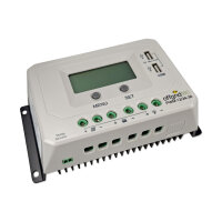 Solarladeregler 30A | PWM-Laderegler 12V / 24V | LCD-Display, USB